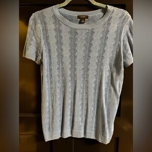 Beautiful Blue Textured Knit Top